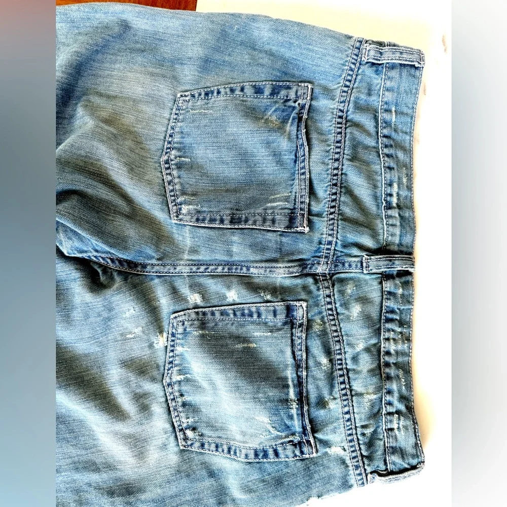 Gap Denim Jeans Boyfriend Pants Girls distressed Capri adjustable Waist 14 Plus